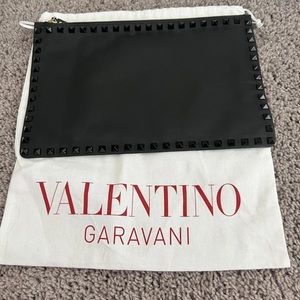 Authentic Valentino Stud Clutch - Black
